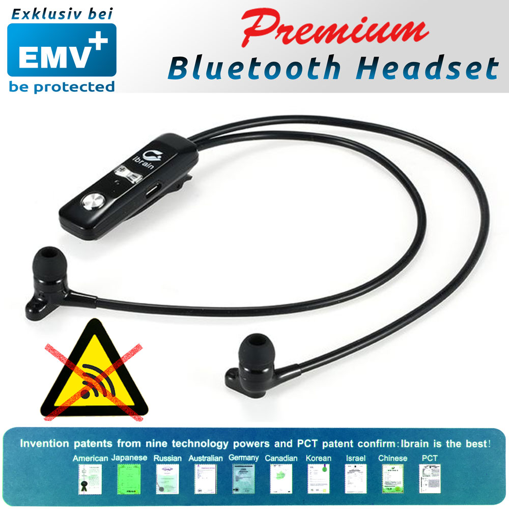 Anti-Radiation Bluetooth Headset Schwarz EMV